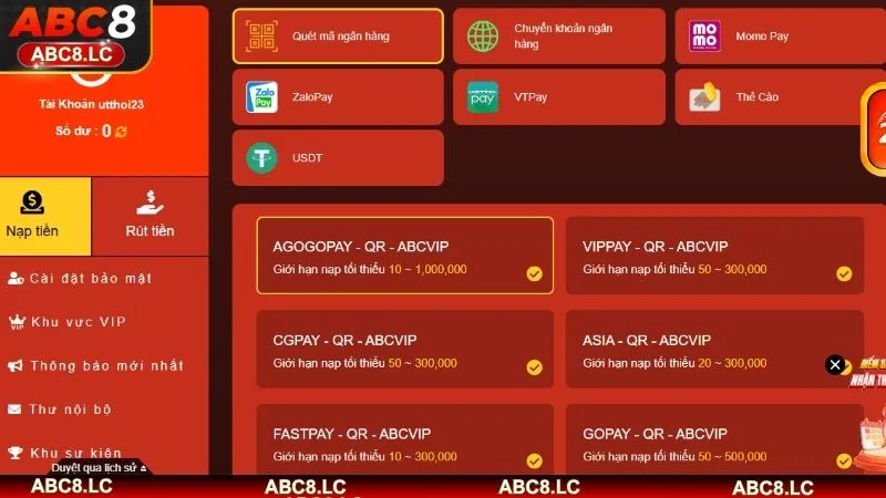Các phương thức giao dịch tại ABC8 hiện nay 