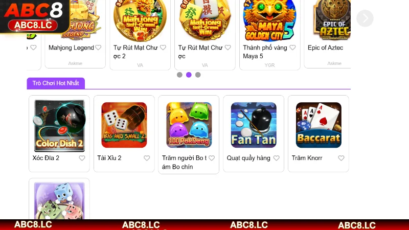 Game bài ABC8 là lựa chọn hàng đầu của nhiều bet thủ