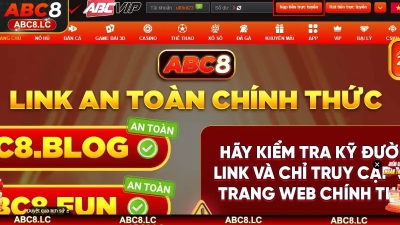 Hội viên cần tuân thủ điều kiện khi nạp tiền ABC8 