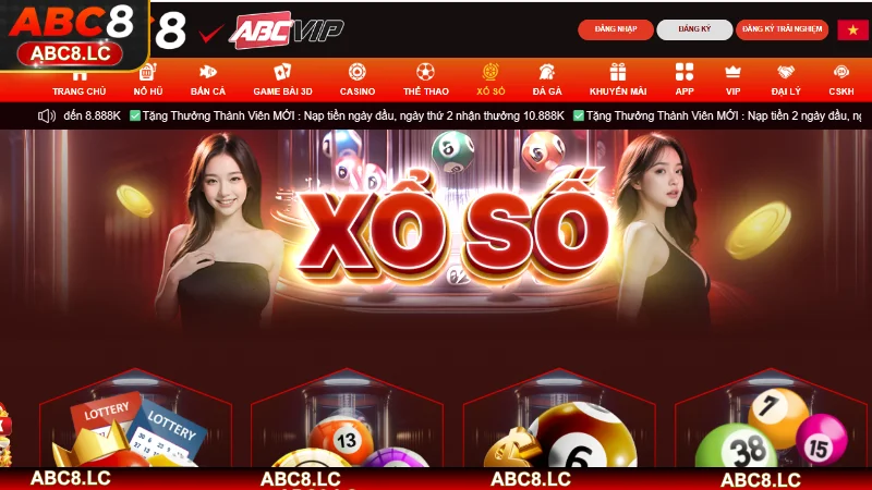 Xổ số ABC8 hấp dẫn với đa dạng sảnh chơi